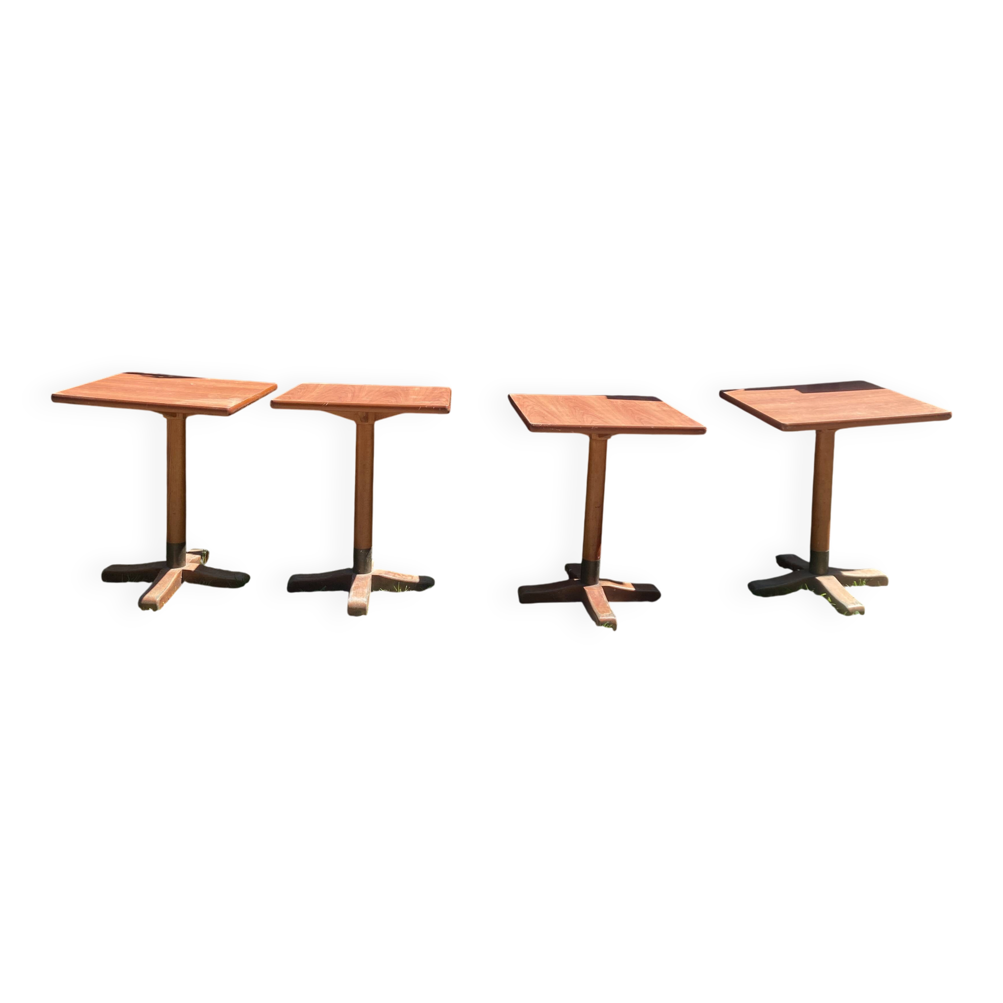 lot de 4 tables de bar en bois