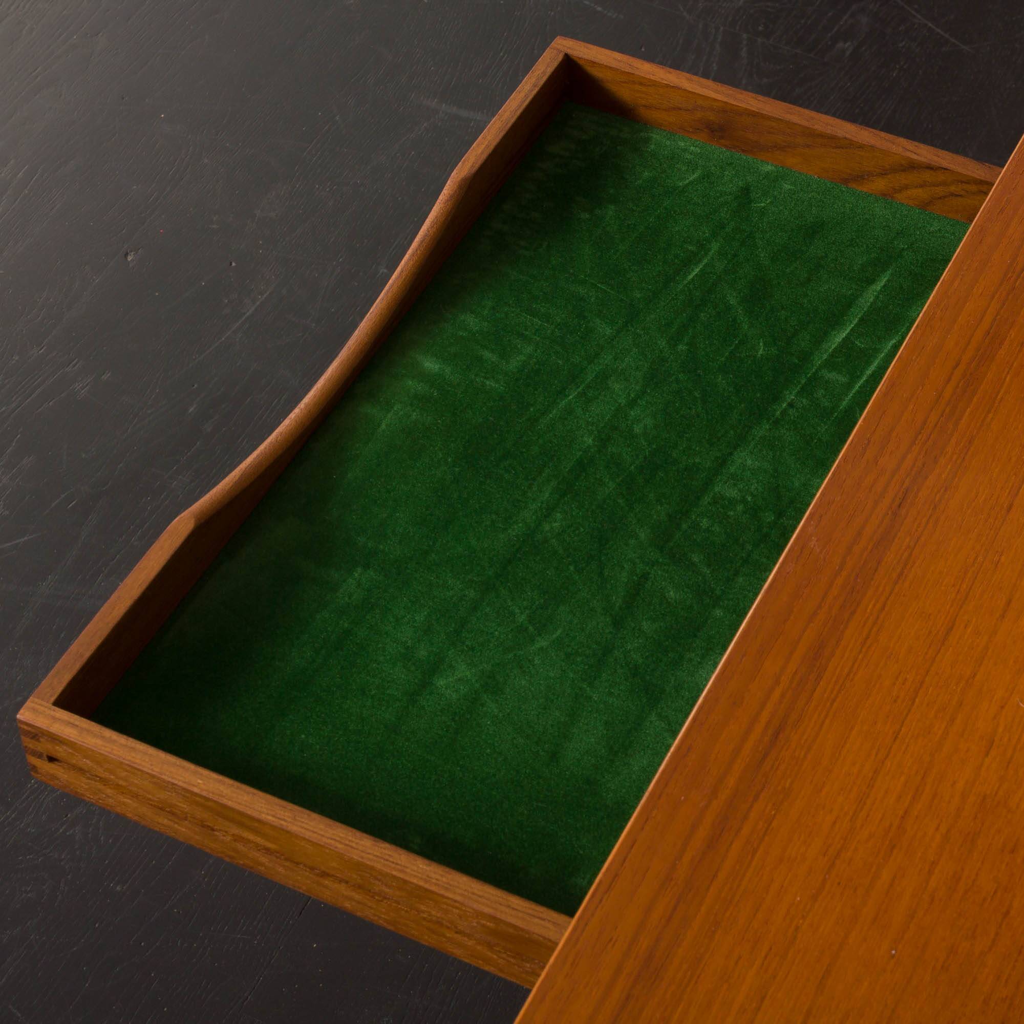 Bibliothèque modulaire à 3 baies Kai Kristiansen en teck avec armoire à porte tambour et étagère de bureau, De