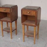 Pair of nightstands 1930 mahogany & rosewood