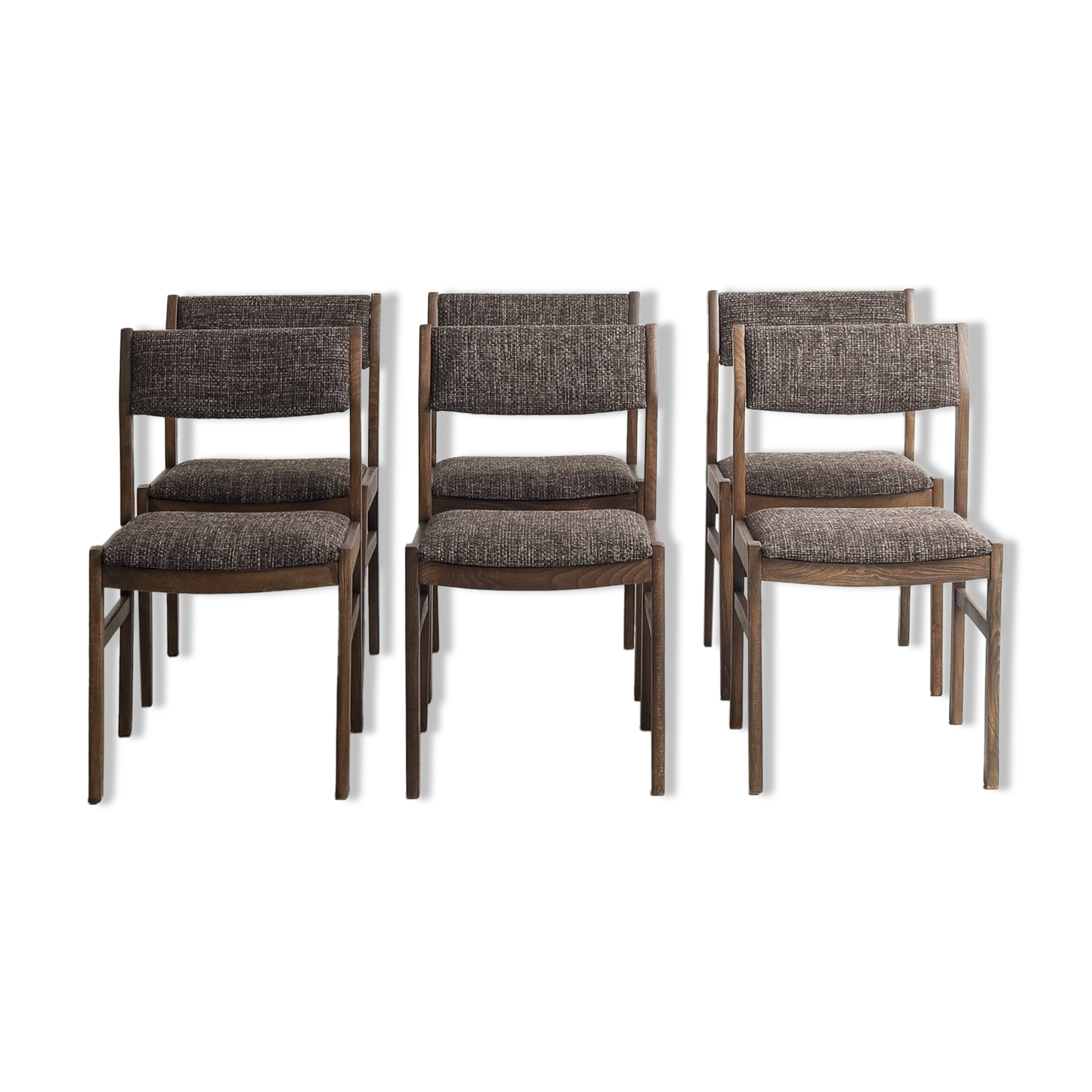 Set of 6 vintage chairs, circa 1970, completely renovated (fabric and structure)