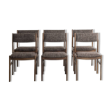 Set of 6 vintage chairs, circa 1970, completely renovated (fabric and structure)
