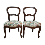 Paire de chaises Louis Philippe assisse tissu
