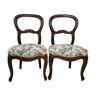 Paire de chaises Louis Philippe assisse tissu