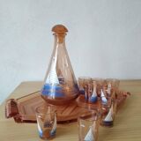 Service à liqueur Art Déco motif bateau