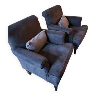 2 Alcabtara anthracite armchairs