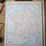 Imprimée en 1896, la France et ses départements.