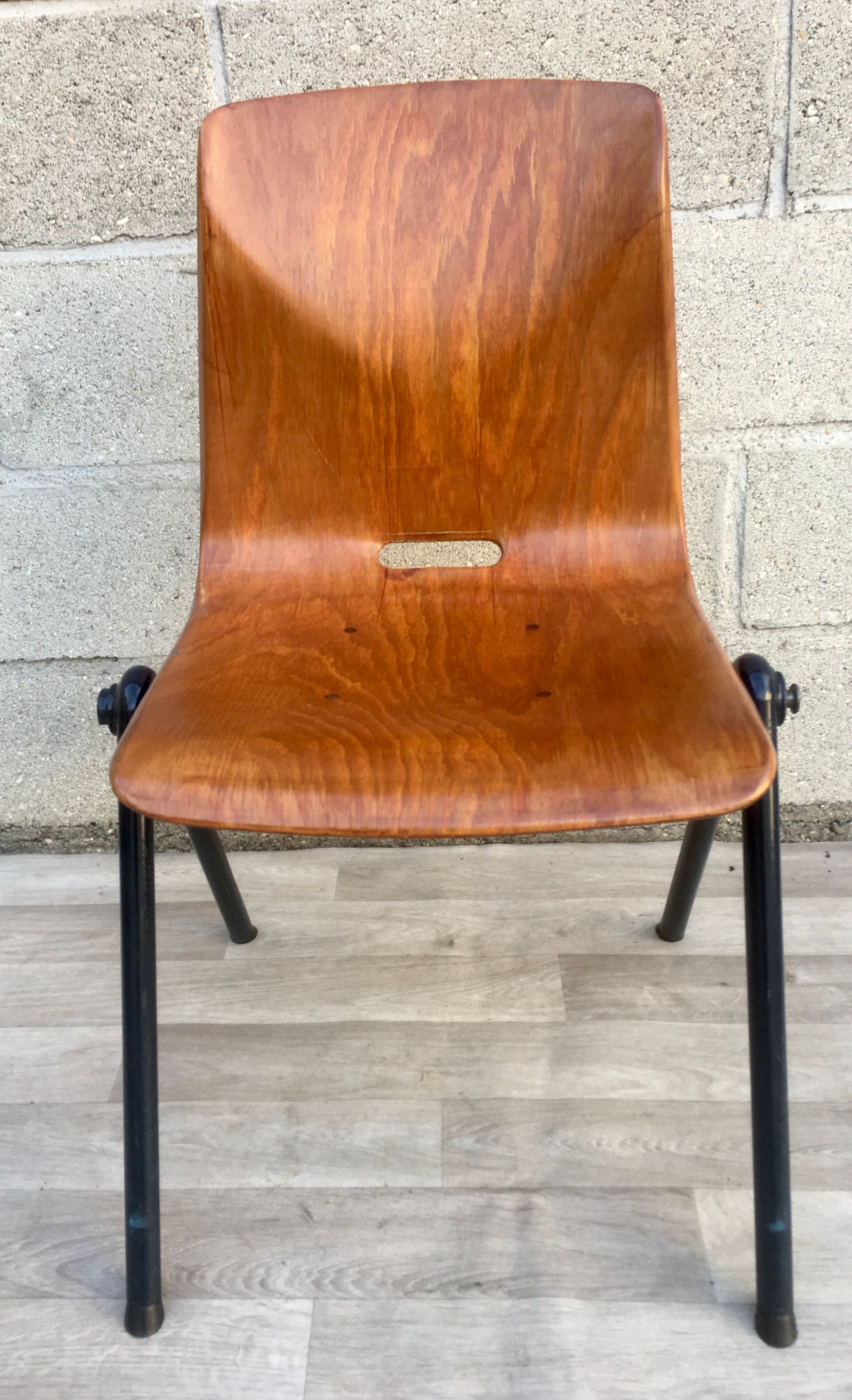 Set of 6 Galvanitas S30 industrial chairs