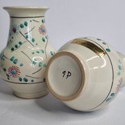 Paire de vases en céramique émaillée décorés à la main, 13 cm