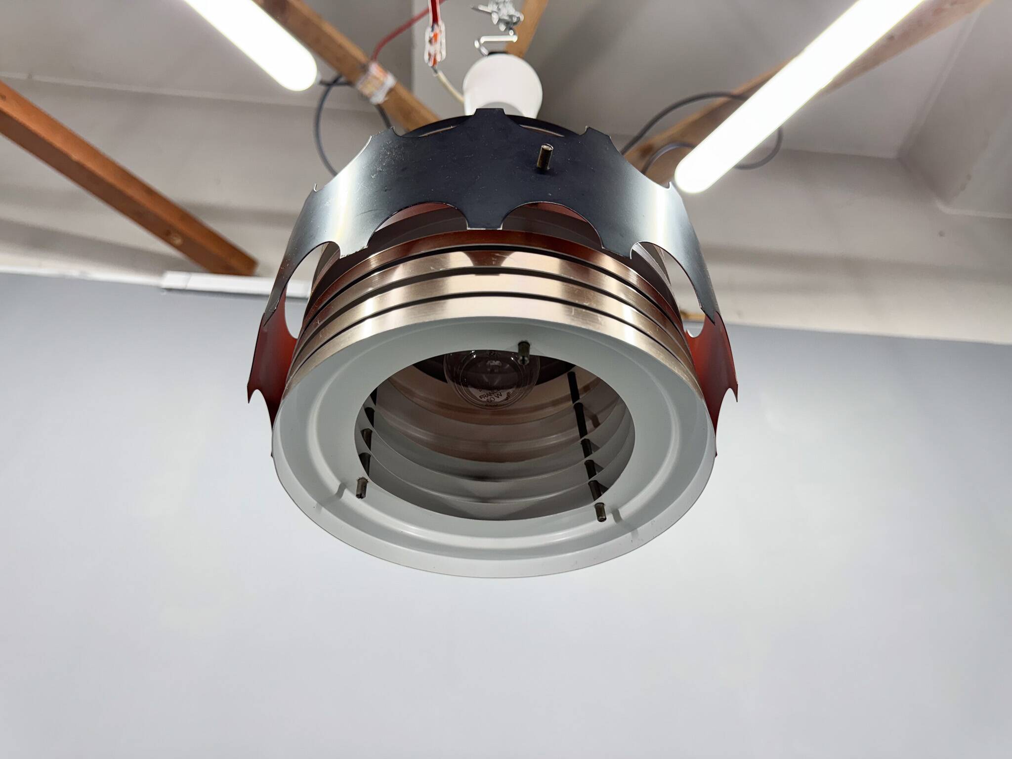 Lampe suspendue space age par veb leuchtenwerk, allemagne, années 1970