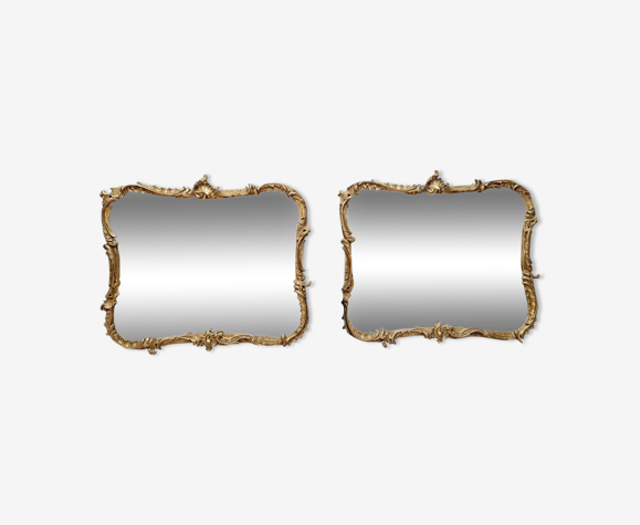 Paire de miroirs Louis XV Rocaille doré estampillés Braun a Paris circa 1880