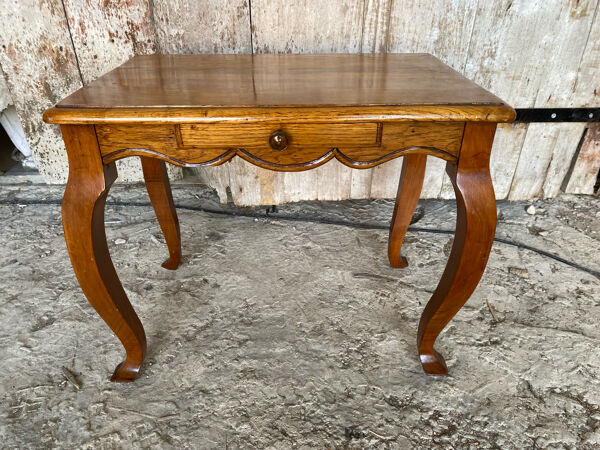Chevet table ecrire style louis xv bois + tiroir xixeme noyer vintage