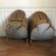 Velvet bergère chairs