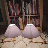 Pair of gilded bronze wall lamps