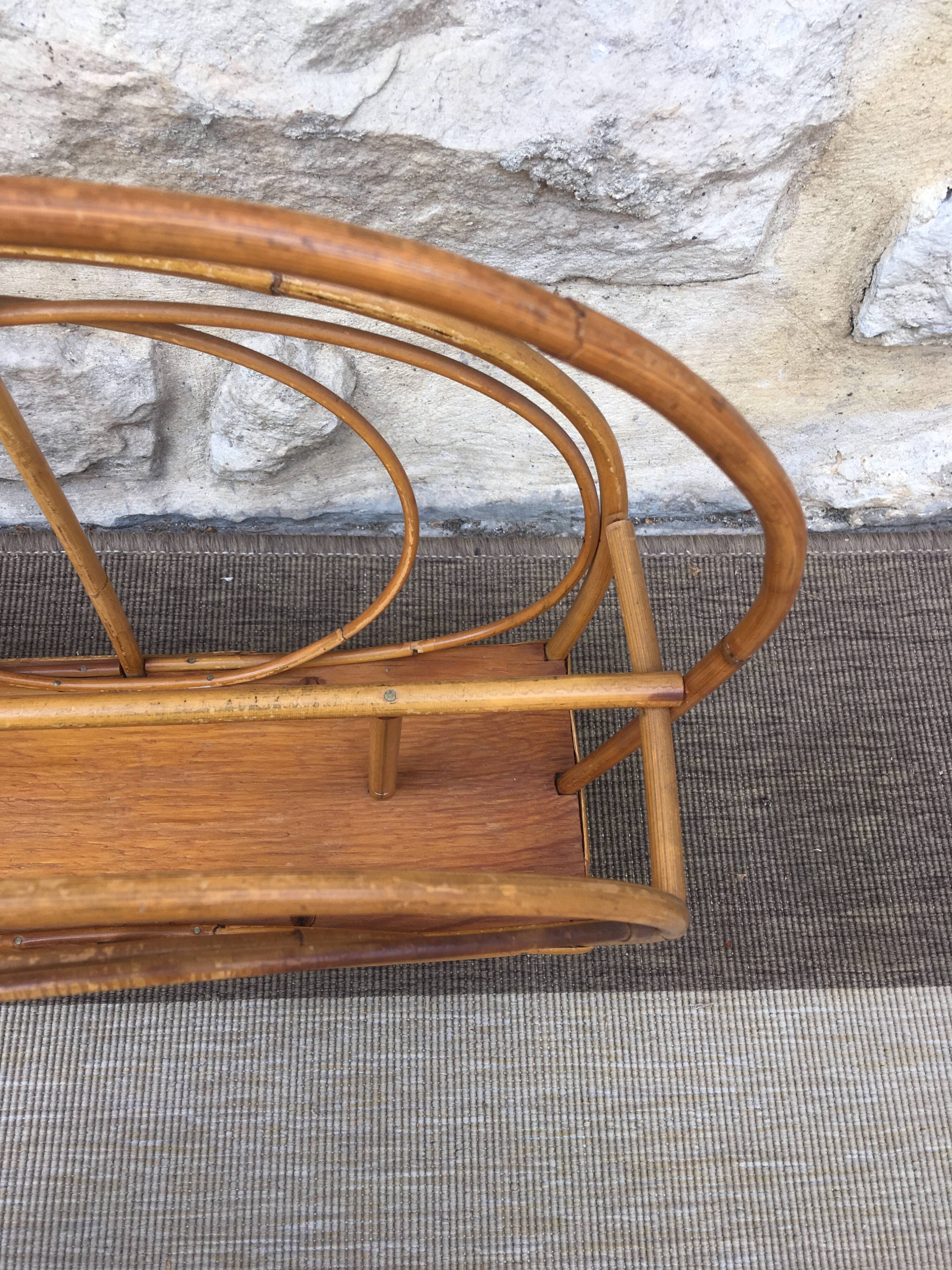 Rattan magazine rack