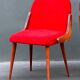 1960s chair in faux fur and varnished wood