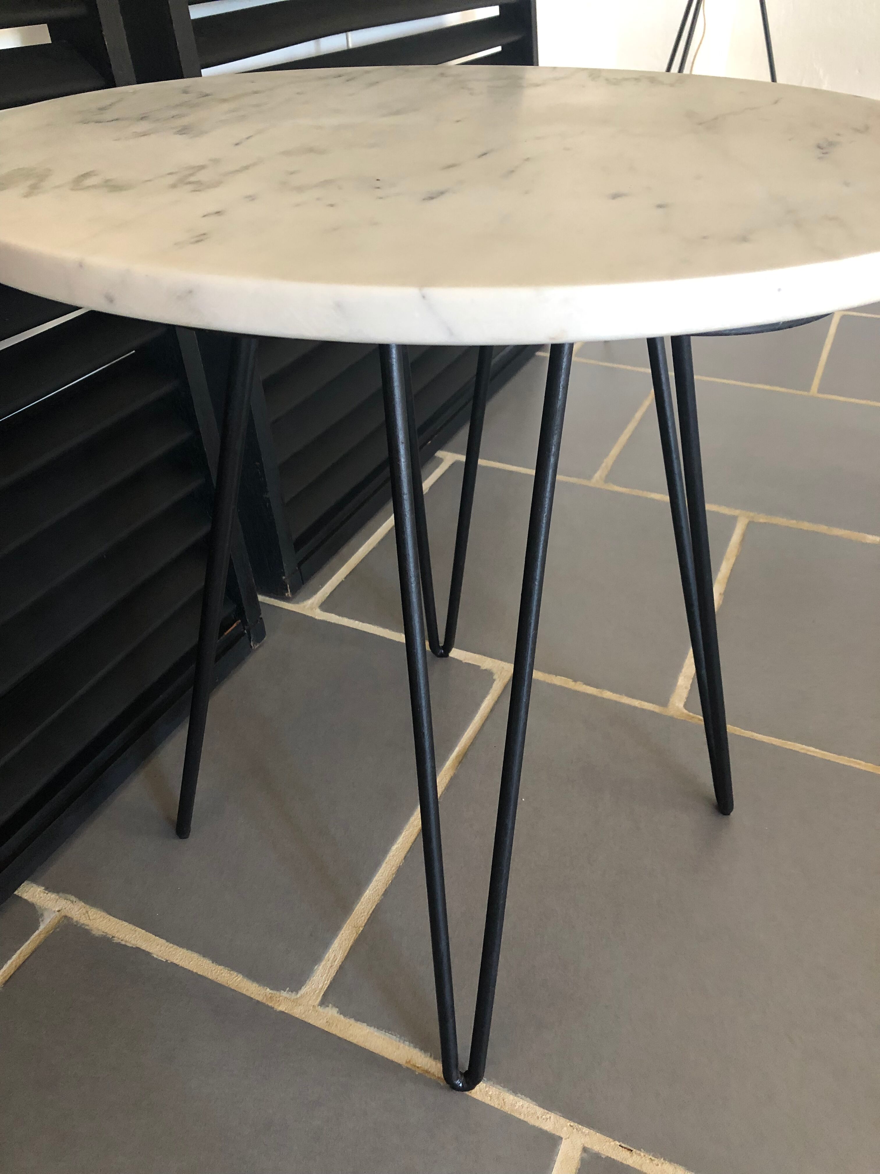 Vintage marble tray side table