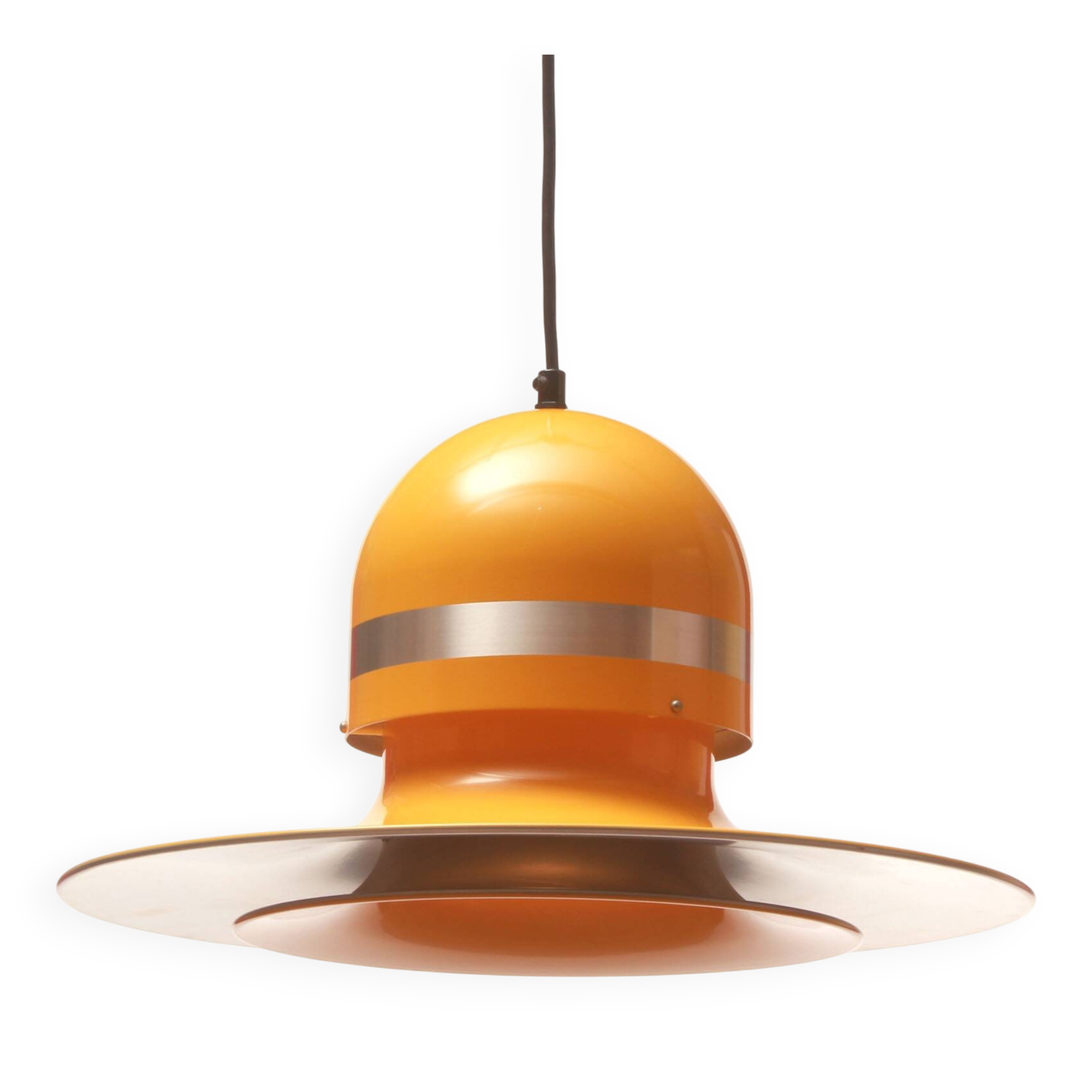 1970s ceiling lamp in yellow, Space Age