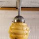 Art Deco opaline marbled globe suspension and aluminium mount - mid 20th century.