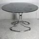 Table style Gastone Rinaldi, Italy, circa 1970. Chromed steel and smoked glass slab.
