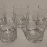 Set of 5 soda or whisky glasses signed "Daum France"