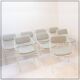 Ensemble de 8 fauteuils modernes en acier laqué blanc