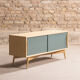 TV stand in oak latte with 2 storage spaces
