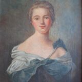 Portrait of Madame de Pompadour as Diana after Nattier painting HST