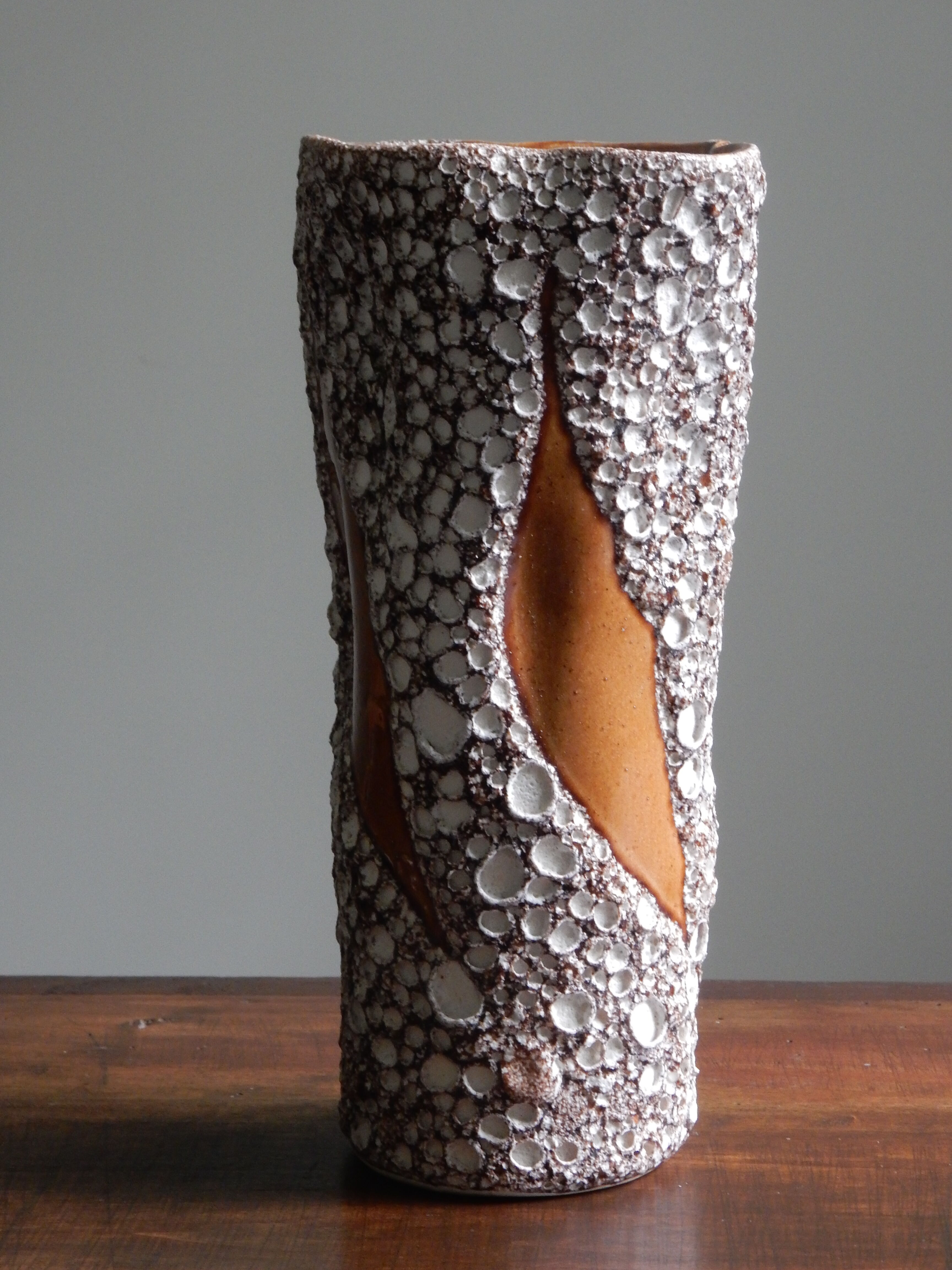 Vase Vallauris ceramic fat lava of the 60s