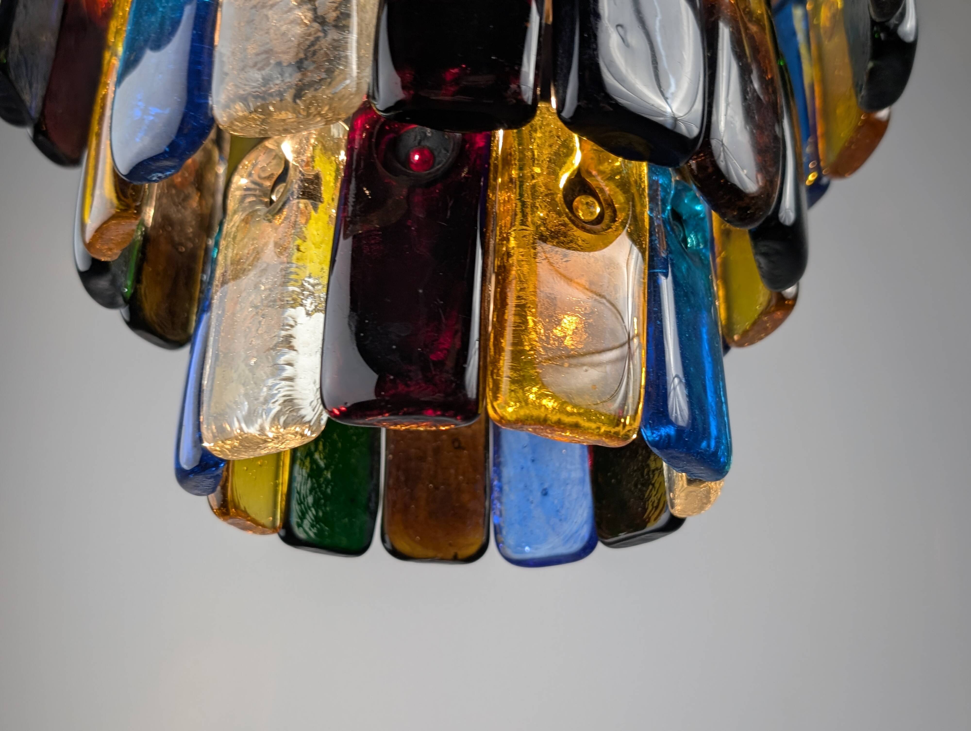 Lustre brutaliste en verre et métal de Felipe Derflingher pour Feders, années 1960