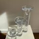 Set of three "Cool" glass candlesticks by Kosta Boda, Sweden, 1999