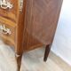 Commode sauteuse vintage scandinave en bois et marbre rose, années 1960