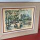 Lithograph notre dame et les bouquinistes signed by Marius Girard vintage