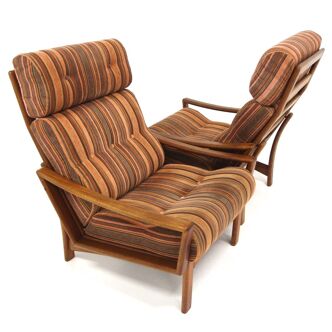 Set of 2 Scandinavian armchairs, Grete Jalk France & Søn, Denmark, 1960