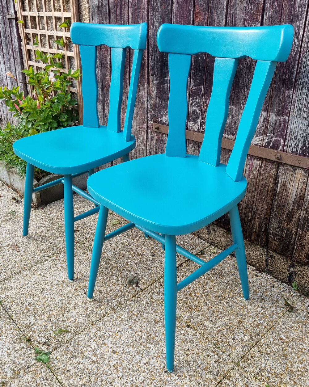 Pair of bistro chairs, Louisiana model, wooden, Baumann, 70s