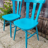 Pair of bistro chairs, Louisiana model, wooden, Baumann, 70s
