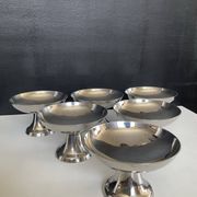 Set of 6 vintage stainless steel ice cream bowls