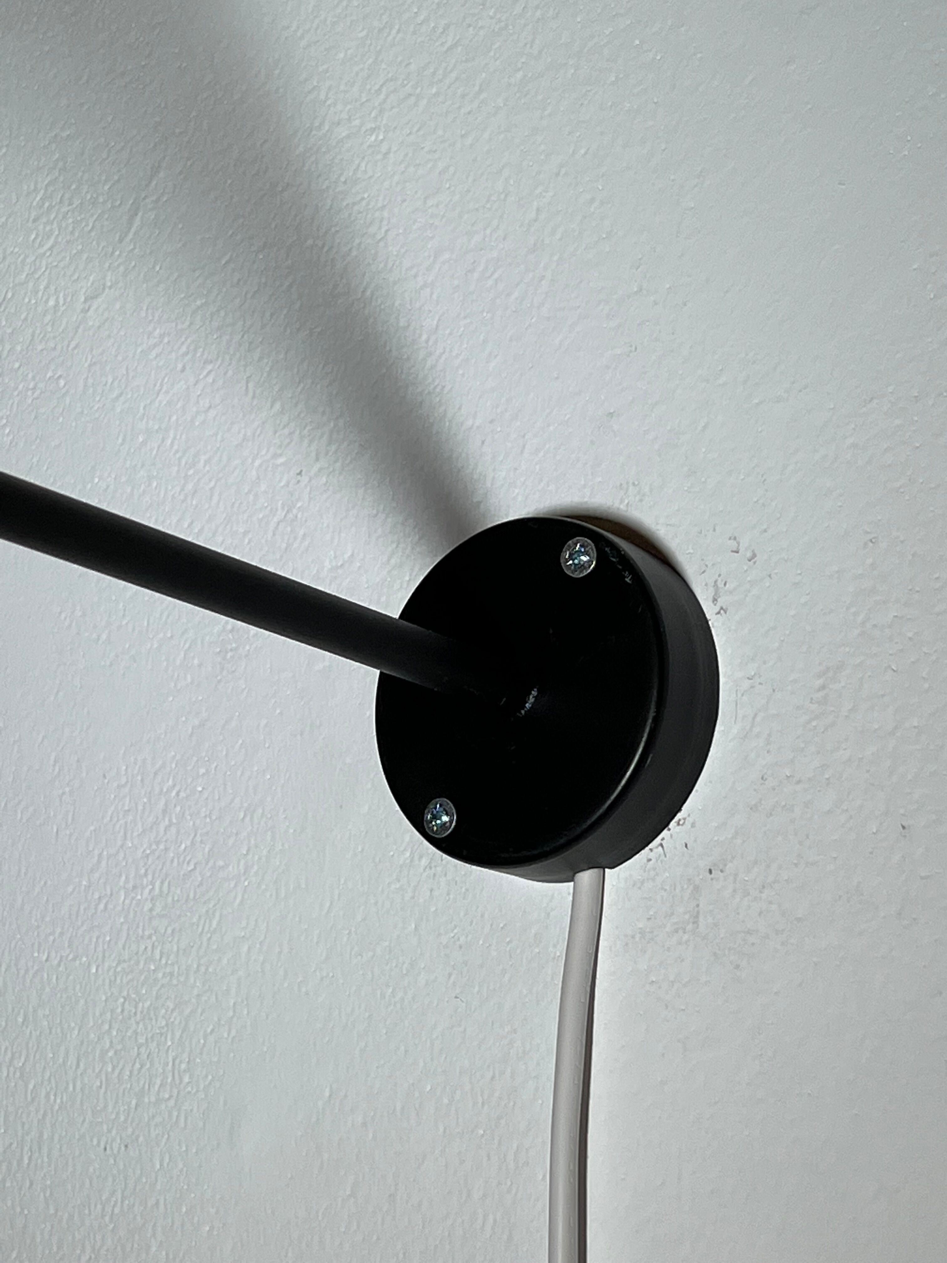 Vintage black metal wall lamp 1950s