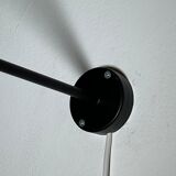 Vintage black metal wall lamp 1950s
