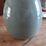 Celadon green cracked earthenware egg lamp foot