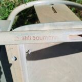 Antique baumann chair, argos model, green wood + light beige seat, 80