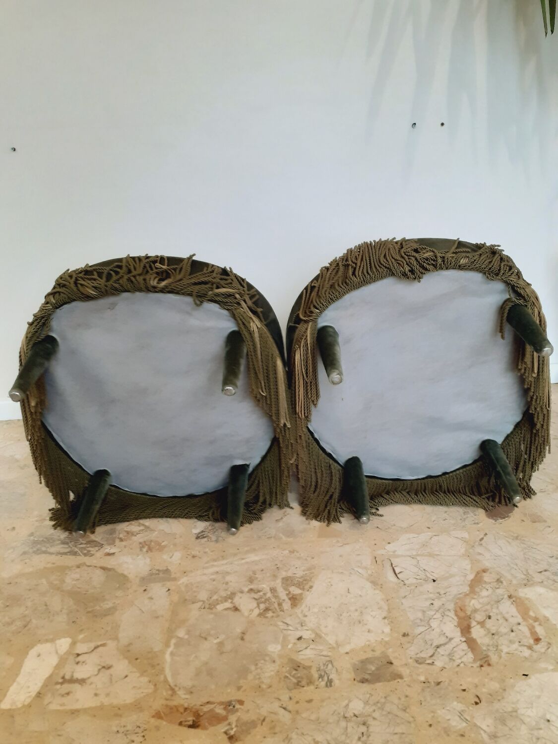 Pair of toad armchairs