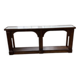 Oak console with white marble top 1970