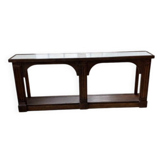 Oak console with white marble top 1970