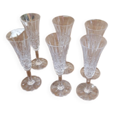 Champagne flute in St Louis crystal, Tarn model, signed.
