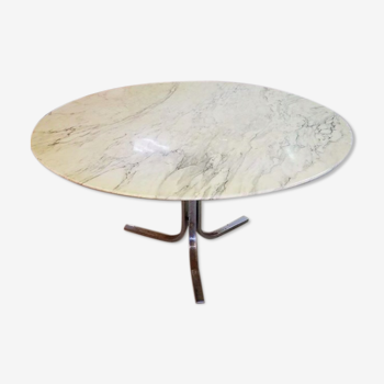 Large round marble table 140cm 1970
