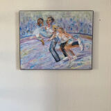 Huile sur toile patin à glace