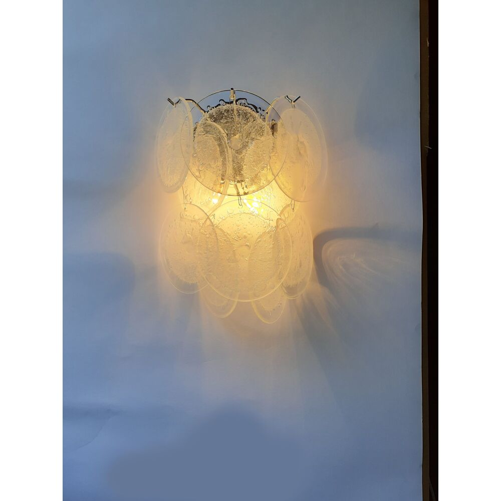 Pulegoso “disks” murano glass wall sconce