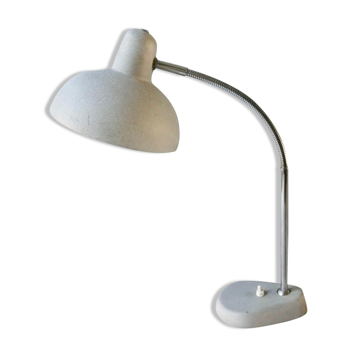 Articulated lamp Aluminor, in light gray metal of the 50s