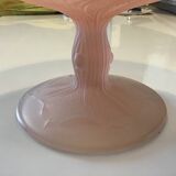 Art Deco pink glass paste fruit bowl/compote dish