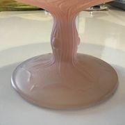 Art Deco pink glass paste fruit bowl/compote dish